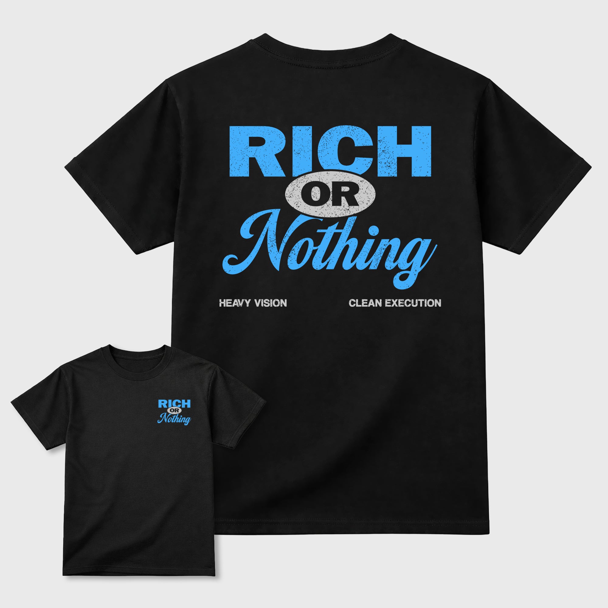 Rich Or Nothing Graphic T-Shirt sneaker match tee designed for the sneakers, featuring coordinated color options for a perfect streetwear match. Black shirt.