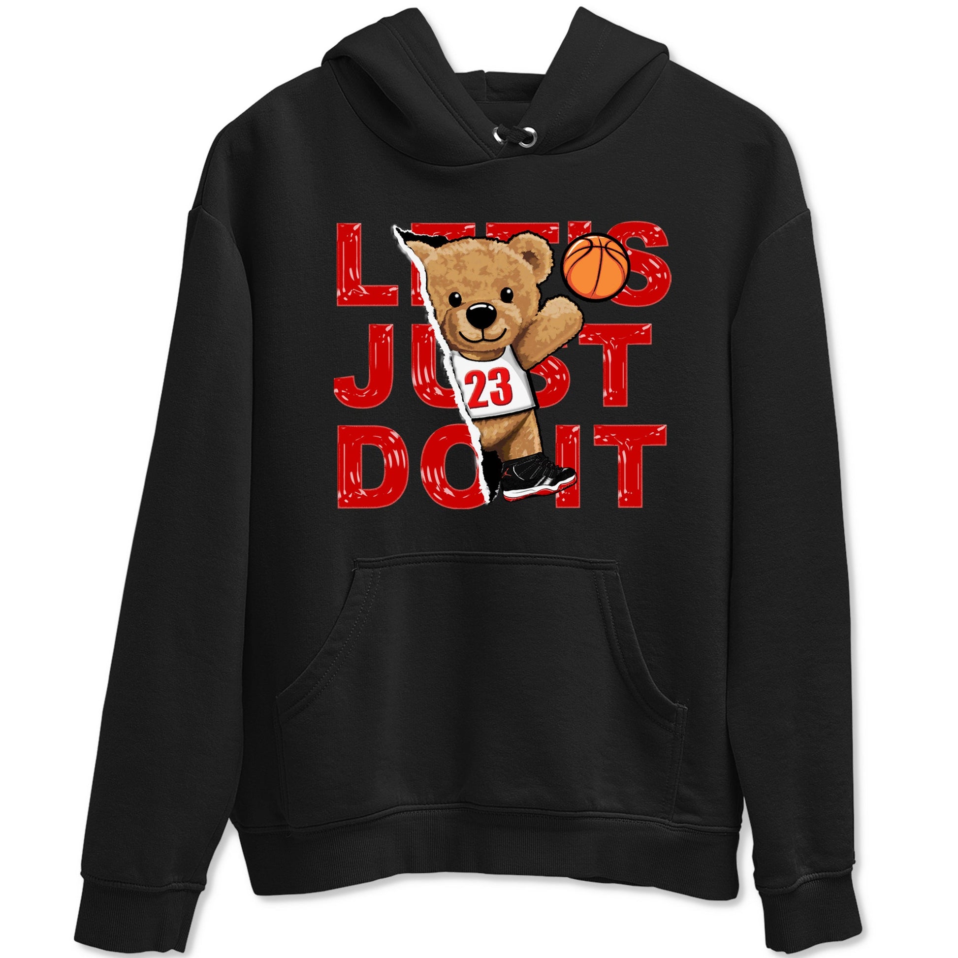 11s Bred Velvet shirts to match jordans Rip Out Bear sneaker match tees Air Jordan 11 Retro Bred Velvet match shoes to clothes SNRT Sneaker Tees unisex cotton Black 2 shirts