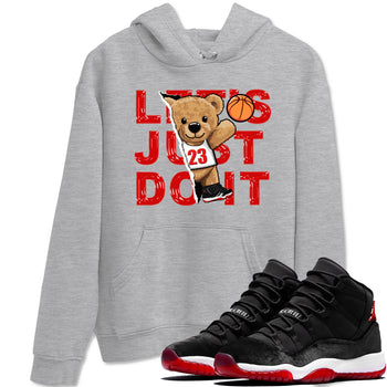 11s Bred Velvet shirts to match jordans Rip Out Bear sneaker match tees Air Jordan 11 Retro Bred Velvet match shoes to clothes SNRT Sneaker Tees unisex cotton Heather Grey 1 shirts