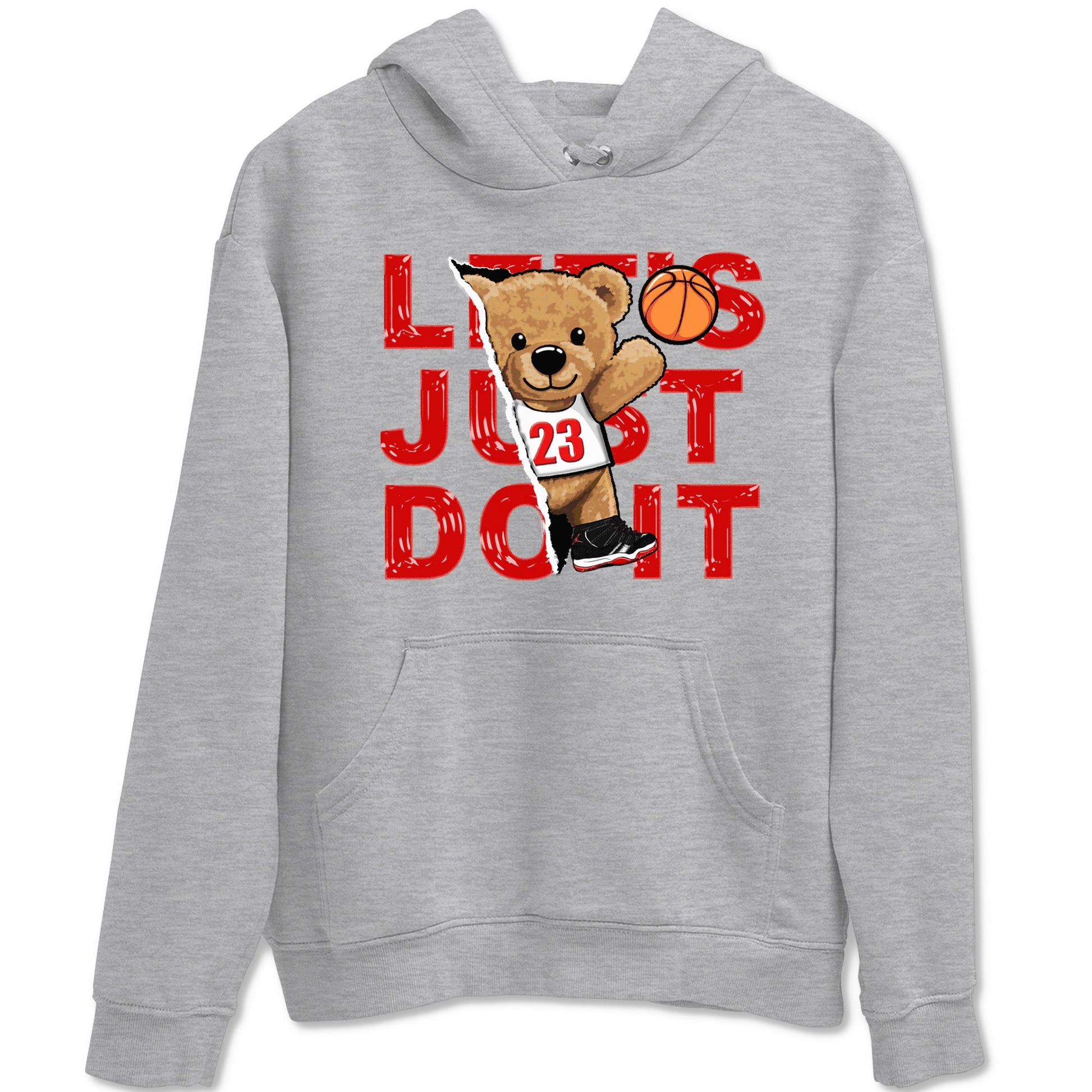 11s Bred Velvet shirts to match jordans Rip Out Bear sneaker match tees Air Jordan 11 Retro Bred Velvet match shoes to clothes SNRT Sneaker Tees unisex cotton Heather Grey 2 shirts