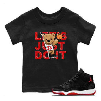 11s Bred Velvet shirts to match jordans Rip Out Bear sneaker match tees Air Jordan 11 Retro Bred Velvet match shoes to clothes SNRT Sneaker Tees Youth Baby Black 1 tee