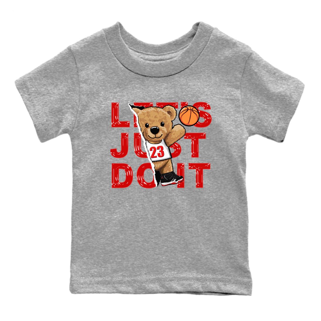 11s Bred Velvet shirts to match jordans Rip Out Bear sneaker match tees Air Jordan 11 Retro Bred Velvet match shoes to clothes SNRT Sneaker Tees Youth Baby Heather Grey 2 tee