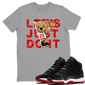 11s Bred Velvet shirts to match jordans Rip Out Bear sneaker match tees Air Jordan 11 Retro Bred Velvet match shoes to clothes SNRT Sneaker Tees unisex cotton Heather Grey 1 shirts
