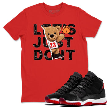 11s Bred Velvet shirts to match jordans Rip Out Bear sneaker match tees Air Jordan 11 Retro Bred Velvet match shoes to clothes SNRT Sneaker Tees unisex cotton Red 1 shirts