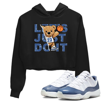 11s Diffused Blue shirts to match jordans Rip Out Bear sneaker match tees Air Jordan 11 Diffused Blue SNRT Sneaker Release Tees unisex cotton Black 1 Crop Shirts