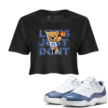 11s Diffused Blue shirts to match jordans Rip Out Bear sneaker match tees Air Jordan 11 Diffused Blue SNRT Sneaker Release Tees unisex cotton Black 1 Crop Shirts