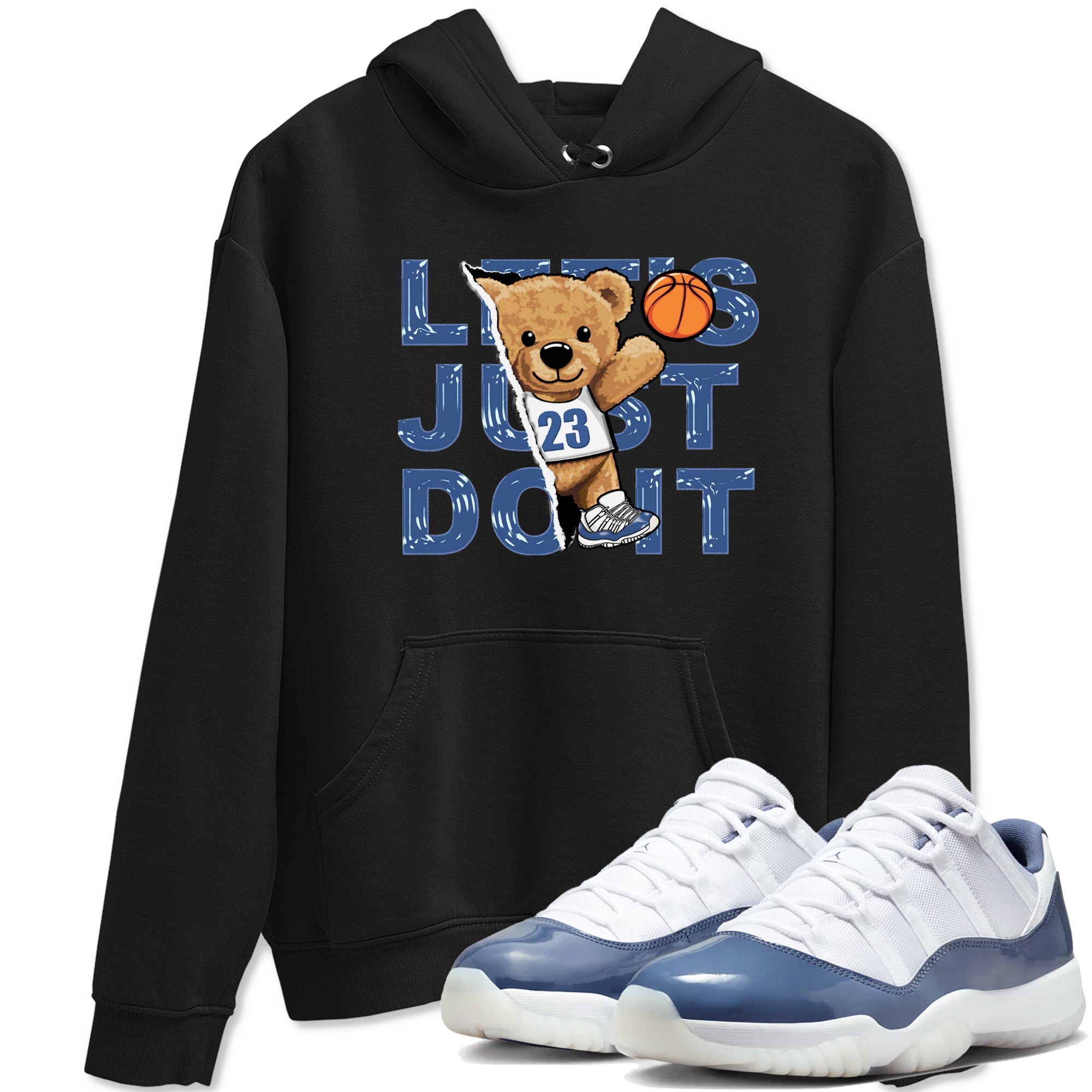 11s Diffused Blue shirts to match jordans Rip Out Bear sneaker match tees Air Jordan 11 Diffused Blue SNRT Sneaker Release Tees unisex cotton Black 1 crew neck shirts