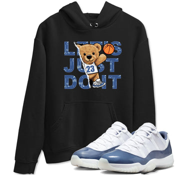11s Diffused Blue shirts to match jordans Rip Out Bear sneaker match tees Air Jordan 11 Diffused Blue SNRT Sneaker Release Tees unisex cotton Black 1 crew neck shirts