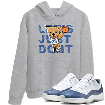 11s Diffused Blue shirts to match jordans Rip Out Bear sneaker match tees Air Jordan 11 Diffused Blue SNRT Sneaker Release Tees unisex cotton Heather Grey 1 crew neck shirts