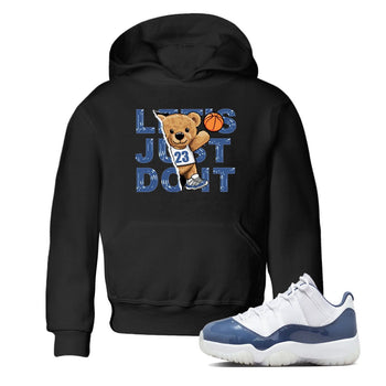 11s Diffused Blue shirts to match jordans Rip Out Bear sneaker match tees Air Jordan 11 Diffused Blue SNRT Sneaker Release Tees Youth Baby Black 1 crew neck shirts