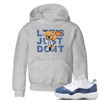 11s Diffused Blue shirts to match jordans Rip Out Bear sneaker match tees Air Jordan 11 Diffused Blue SNRT Sneaker Release Tees Youth Baby Heather Grey 1 crew neck shirts
