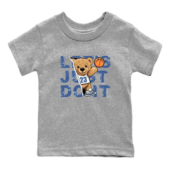 11s Diffused Blue shirts to match jordans Rip Out Bear sneaker match tees Air Jordan 11 Diffused Blue SNRT Sneaker Release Tees Youth Baby Heather Grey 2 crew neck shirts