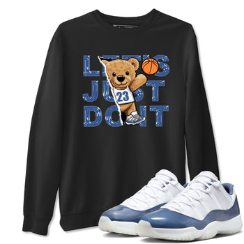 11s Diffused Blue shirts to match jordans Rip Out Bear sneaker match tees Air Jordan 11 Diffused Blue SNRT Sneaker Release Tees unisex cotton Black 1 crew neck shirts