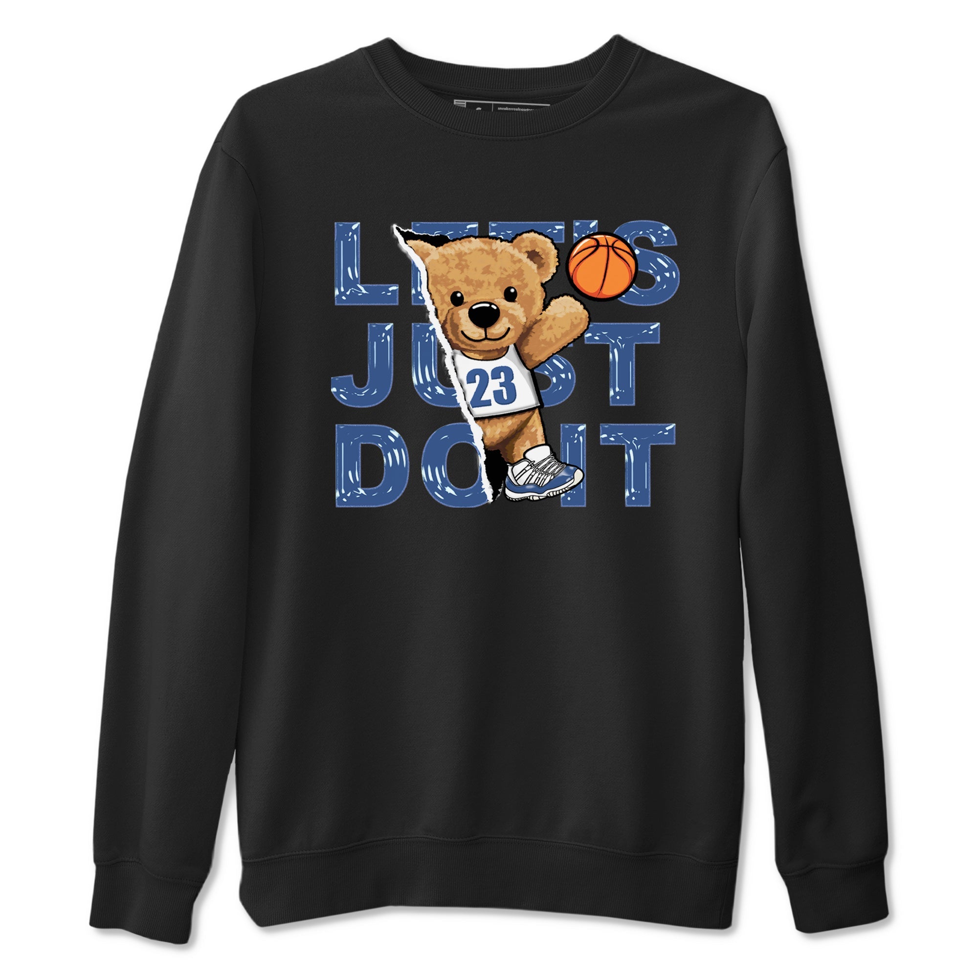11s Diffused Blue shirts to match jordans Rip Out Bear sneaker match tees Air Jordan 11 Diffused Blue SNRT Sneaker Release Tees unisex cotton Black 2 crew neck shirts
