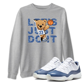 11s Diffused Blue shirts to match jordans Rip Out Bear sneaker match tees Air Jordan 11 Diffused Blue SNRT Sneaker Release Tees unisex cotton Heather Grey 1 crew neck shirts