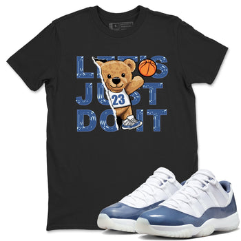 11s Diffused Blue shirts to match jordans Rip Out Bear sneaker match tees Air Jordan 11 Diffused Blue SNRT Sneaker Release Tees unisex cotton Black 1 crew neck shirts