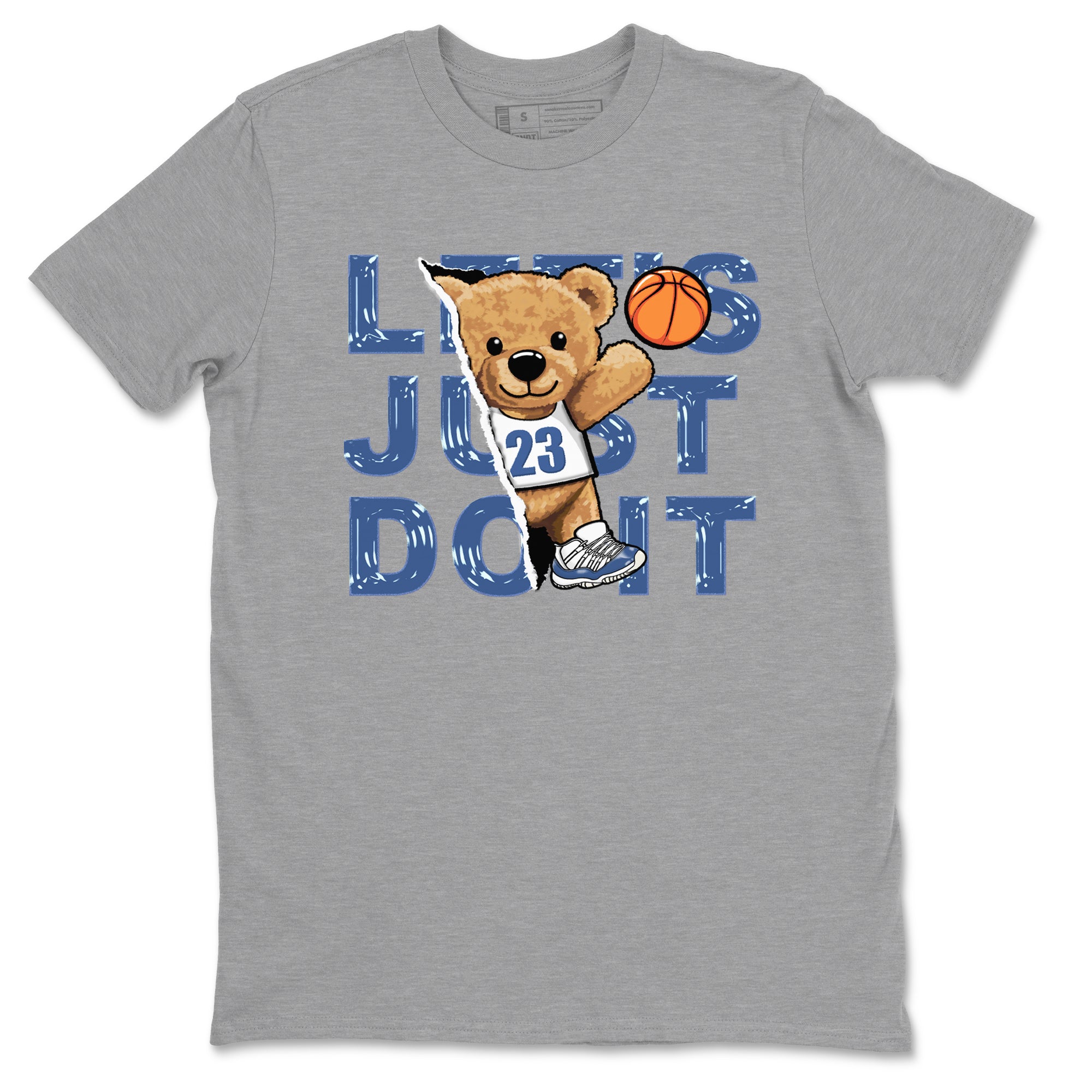 11s Diffused Blue shirts to match jordans Rip Out Bear sneaker match tees Air Jordan 11 Diffused Blue SNRT Sneaker Release Tees unisex cotton Heather Grey 2 crew neck shirts