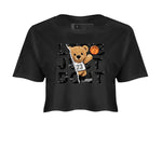 12s Black Wolf Grey shirts to match jordans Rip Out Bear sneaker match tees 12s Baron SNRT Sneaker Release Tees unisex cotton Black 2 Crop Shirts