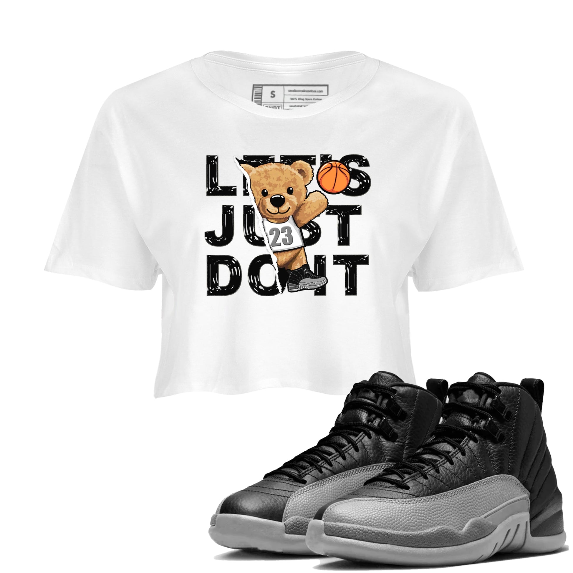 12s Black Wolf Grey shirts to match jordans Rip Out Bear sneaker match tees 12s Baron SNRT Sneaker Release Tees unisex cotton White 1 Crop Shirts