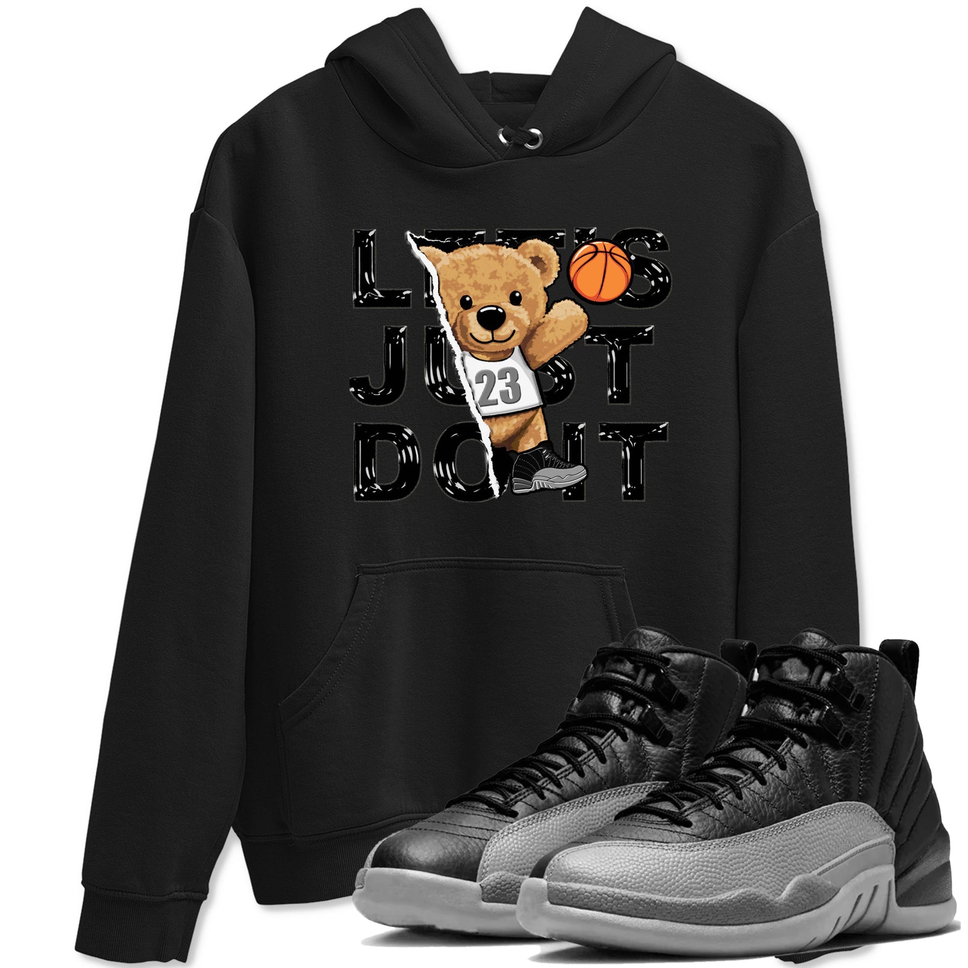 12s Black Wolf Grey shirts to match jordans Rip Out Bear sneaker match tees 12s Baron SNRT Sneaker Release Tees unisex cotton Black 1 crew neck shirts