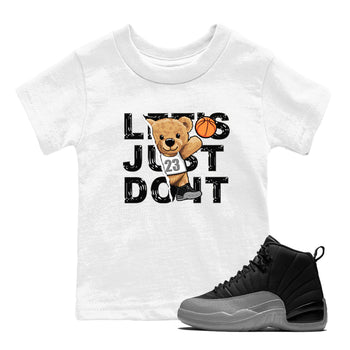 12s Black Wolf Grey shirts to match jordans Rip Out Bear sneaker match tees 12s Baron SNRT Sneaker Release Tees Youth Baby White 1 crew neck shirts