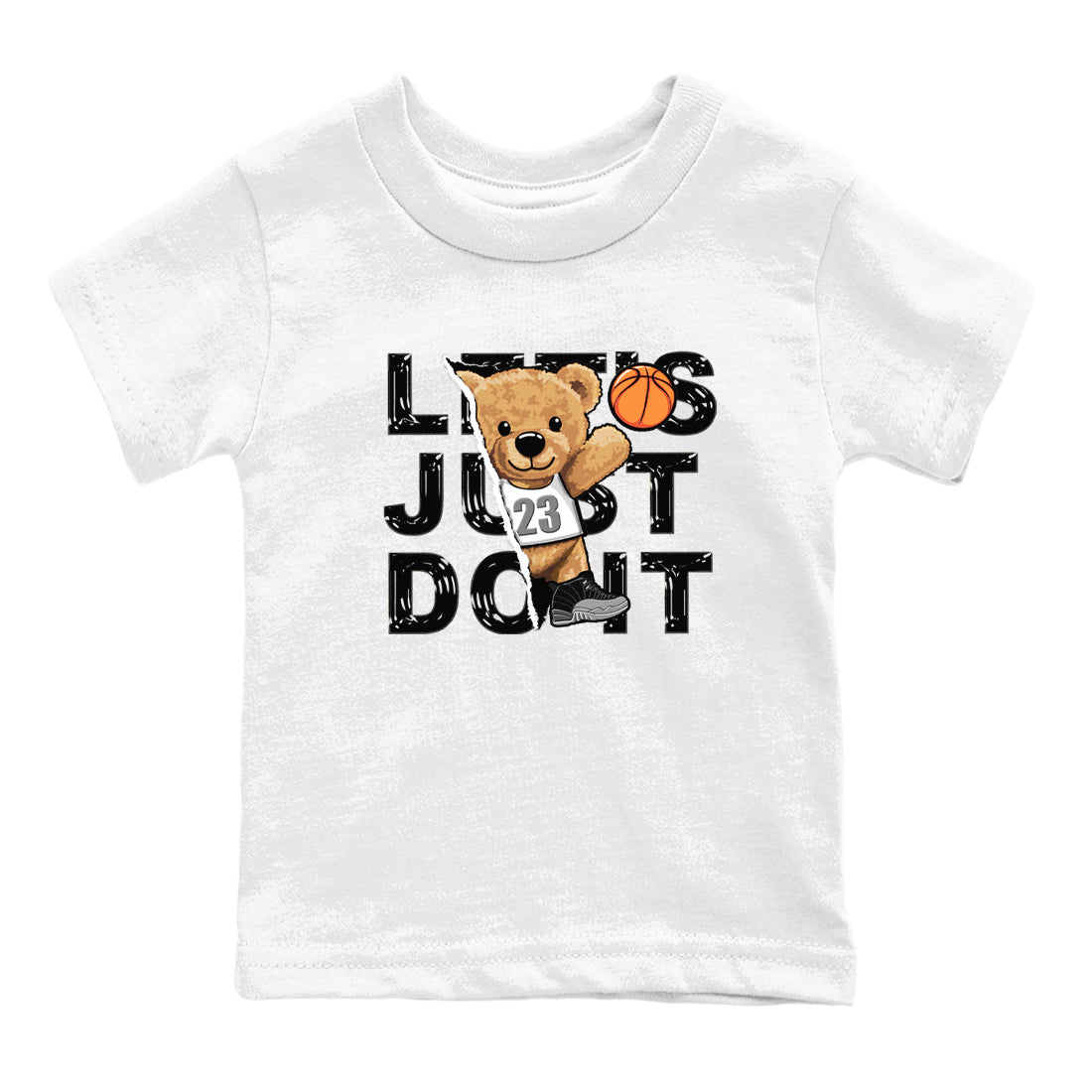 12s Black Wolf Grey shirts to match jordans Rip Out Bear sneaker match tees 12s Baron SNRT Sneaker Release Tees Youth Baby White 2 crew neck shirts