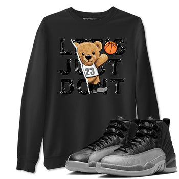 12s Black Wolf Grey shirts to match jordans Rip Out Bear sneaker match tees 12s Baron SNRT Sneaker Release Tees unisex cotton Black 1 crew neck shirts