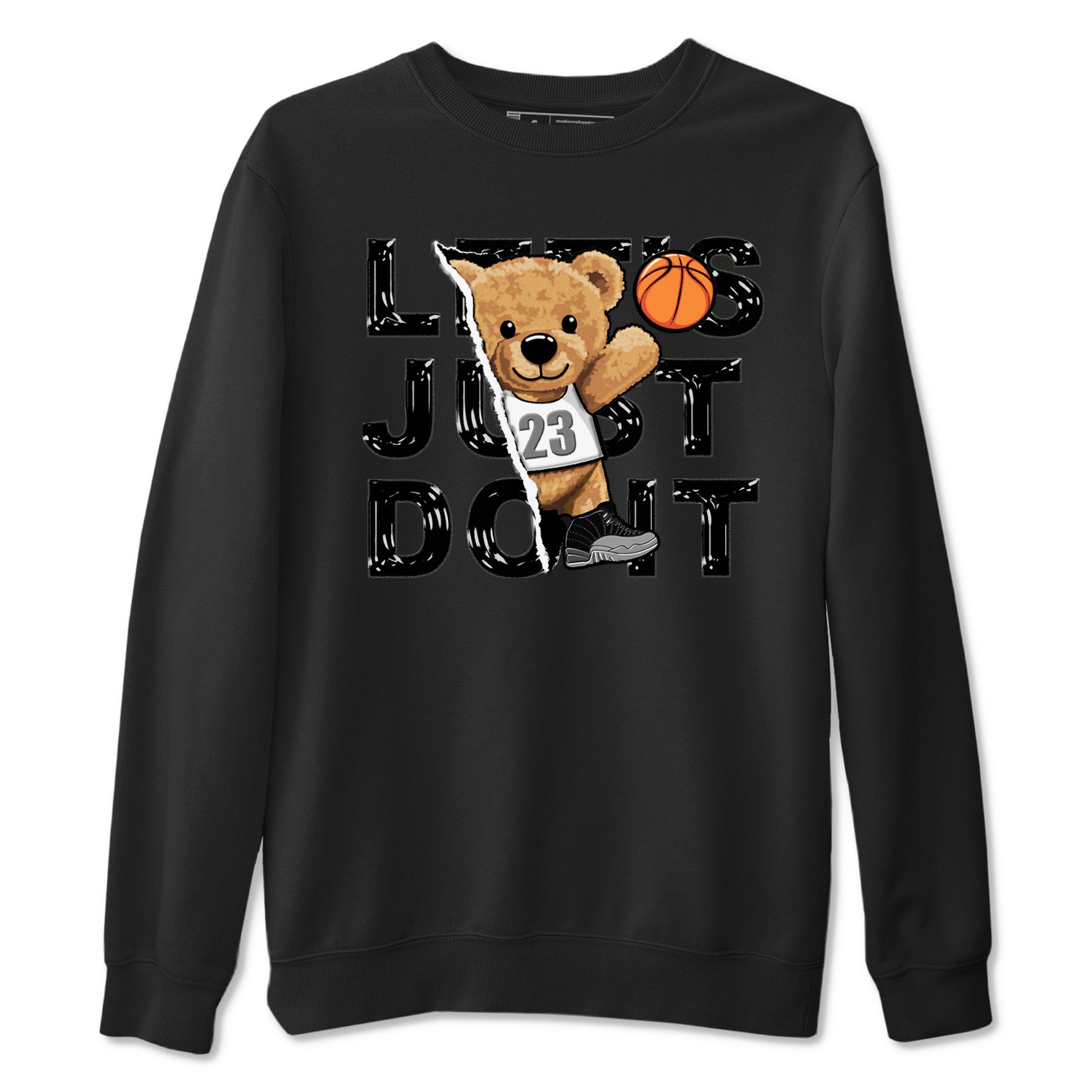 12s Black Wolf Grey shirts to match jordans Rip Out Bear sneaker match tees 12s Baron SNRT Sneaker Release Tees unisex cotton Black 2 crew neck shirts
