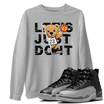 12s Black Wolf Grey shirts to match jordans Rip Out Bear sneaker match tees 12s Baron SNRT Sneaker Release Tees unisex cotton Heather Grey 1 crew neck shirts