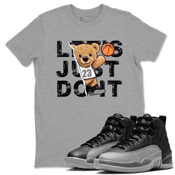 12s Black Wolf Grey shirts to match jordans Rip Out Bear sneaker match tees 12s Baron SNRT Sneaker Release Tees unisex cotton Heather Grey 1 crew neck shirts