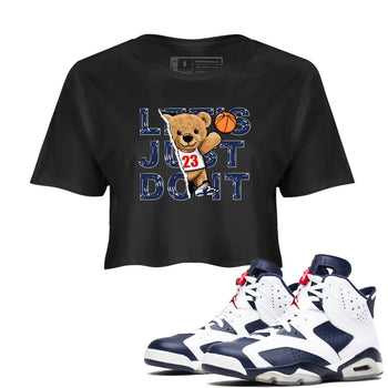 6s White And Midnight Navy shirts to match jordans Rip Out Bear sneaker match tees Air Jordan 6 White And Midnight Navy SNRT Sneaker Release Tees unisex cotton Black 1 Crop Shirts
