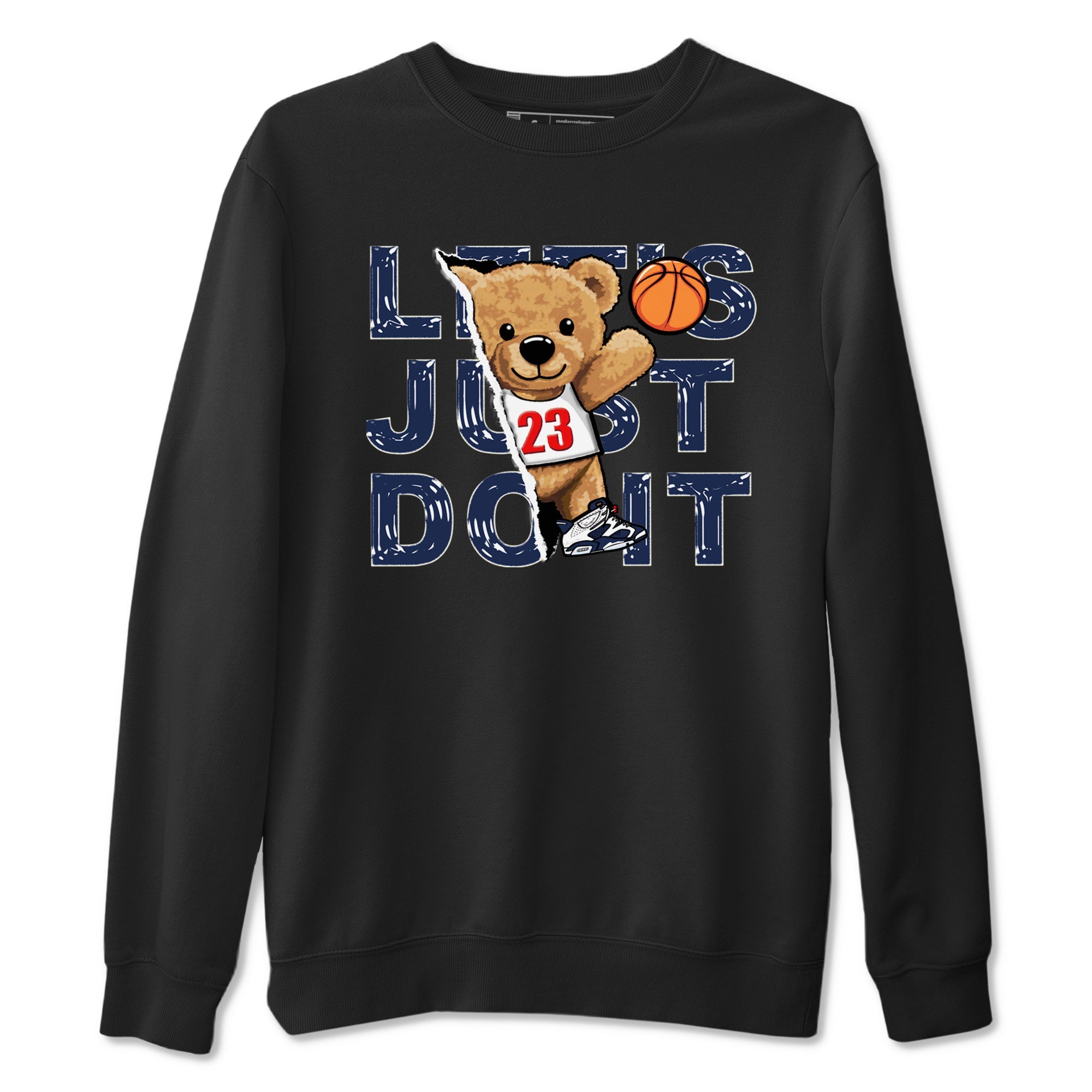 6s White And Midnight Navy shirts to match jordans Rip Out Bear sneaker match tees Air Jordan 6 White And Midnight Navy SNRT Sneaker Release Tees unisex cotton Black 2 crew neck shirts