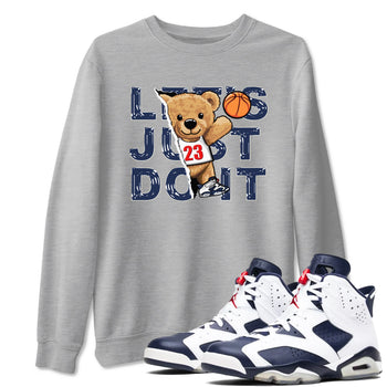 6s White And Midnight Navy shirts to match jordans Rip Out Bear sneaker match tees Air Jordan 6 White And Midnight Navy SNRT Sneaker Release Tees unisex cotton Heather Grey 1 crew neck shirts