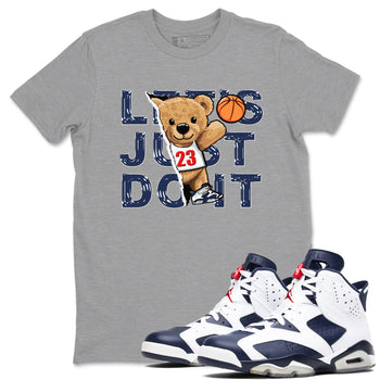 6s White And Midnight Navy shirts to match jordans Rip Out Bear sneaker match tees Air Jordan 6 White And Midnight Navy SNRT Sneaker Release Tees unisex cotton Heather Grey 1 crew neck shirts