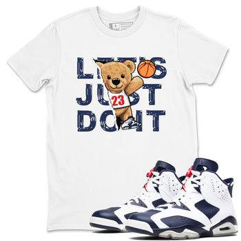 6s White And Midnight Navy shirts to match jordans Rip Out Bear sneaker match tees Air Jordan 6 White And Midnight Navy SNRT Sneaker Release Tees unisex cotton White 1 crew neck shirts