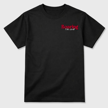 Roaring To the World sneaker match t-shirt styled to complete your sneaker outfitwith the AJ4 Toro Bravo, shown in Black.
