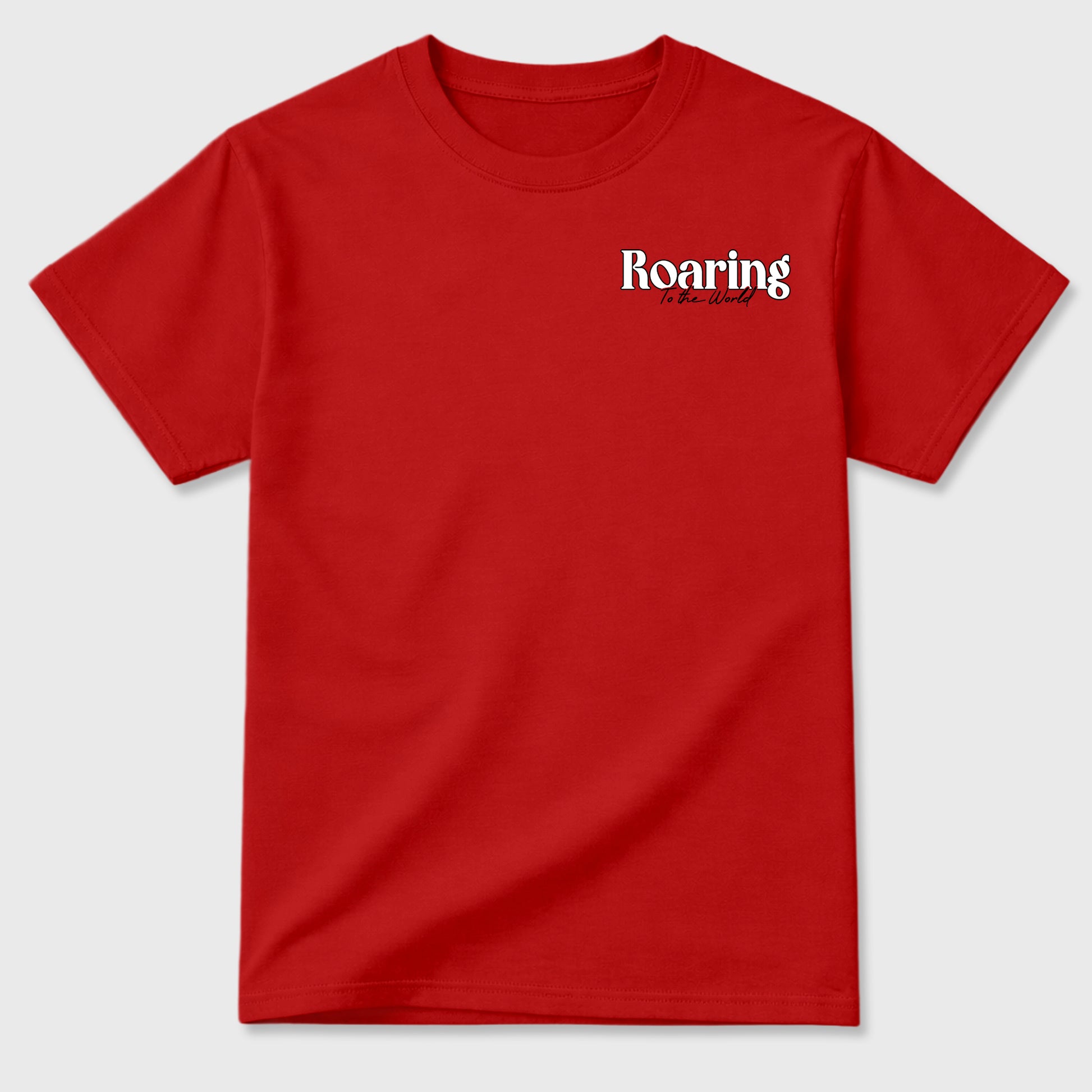 Roaring To the World sneaker match t-shirt styled to complete your sneaker outfitwith the AJ4 Toro Bravo, shown in Red.