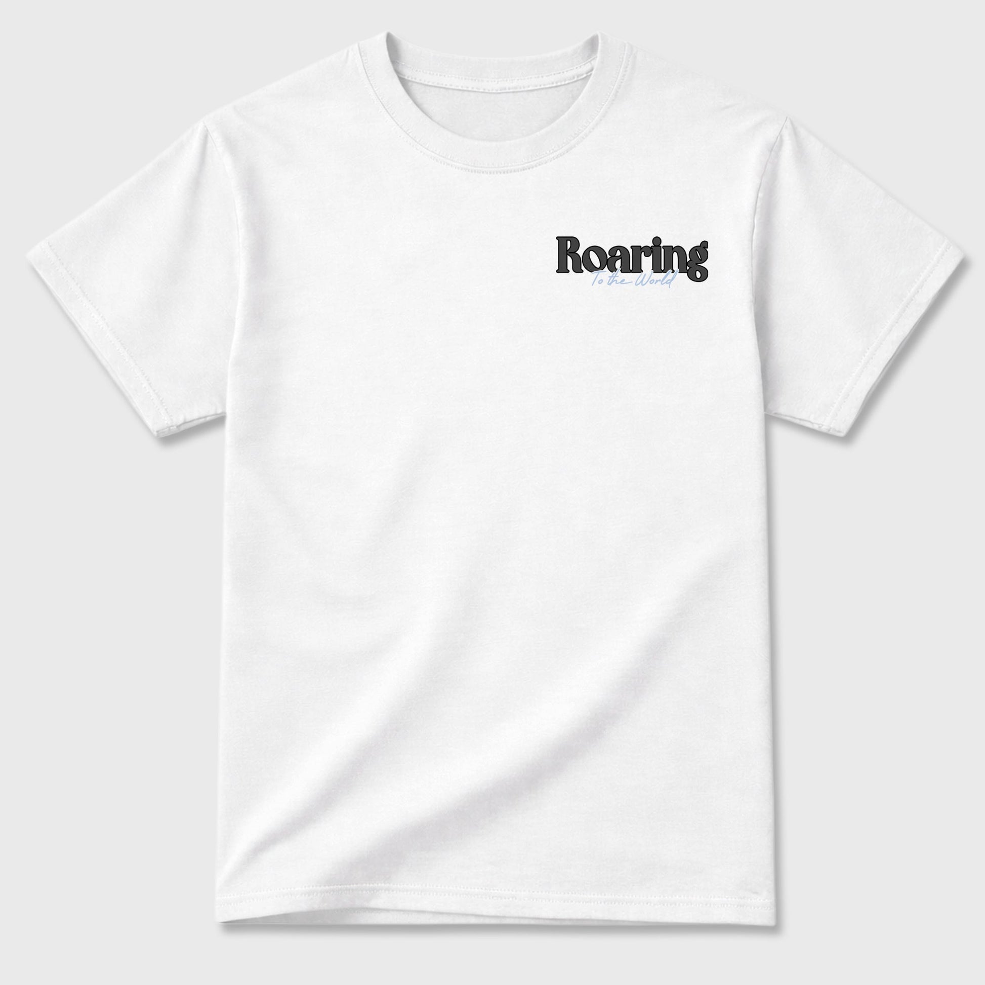 Roaring To the World sneaker match t-shirt styled to complete your fit with the sneakers, shown in White.