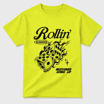 Sneaker match tees – Sneaker Tees To Match Air Foamposite Pro Black Shoes – Rollin Numbers Tee Safety Green 2