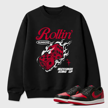 Sneaker match tees – Sneaker Tees To Match Air Jordan 1 Banned Shoes – Rollin Numbers Tee Black 1