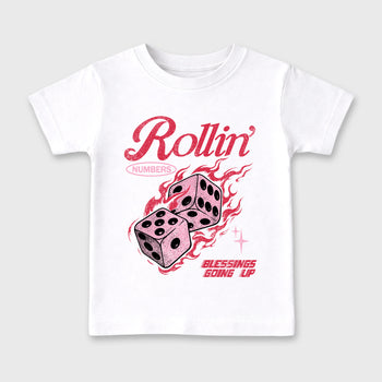 Perfect Sneakerhead Fashion Outfits – Sneaker Tees To Match Air Jordan 1 Low OG x Travis Scott Tropical Pink Shoes – Rollin numbers Kids Graphic T-Shirt White 2