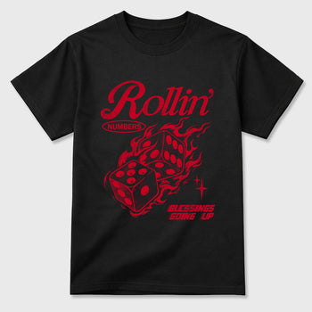 Sneakerfit Streetwear outfit, Sneaker Tees To Match Air Jordan 12 Bloodline – Rollin Numbers Graphic Tee Black 2