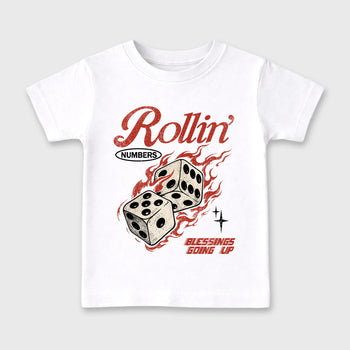 Sneaker match tees – Sneaker Tees To Match Air Jordan 4 Brick After Brick Shoes – Rollin Numbers Kids T-Shirt White 2