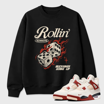Sneaker match tees – Sneaker Tees To Match Air Jordan 4 Brick After Brick Shoes – Rollin Numbers Tee Black 1