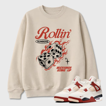 Sneaker match tees – Sneaker Tees To Match Air Jordan 4 Brick After Brick Shoes – Rollin Numbers Tee Natural 1