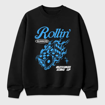 Rollin Numbers Graphic T-Shirt sneaker match tee designed for the Air Jordan 5 Black Carolina, featuring coordinated color options for a perfect streetwear match. Black 2 shirt.