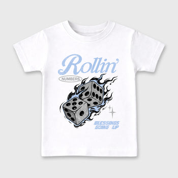 Sneaker match tees – Sneaker Tees To Match Air Jordan 5 White Metallic Shoes – Rollin Numbers Kids T-Shirt White 2