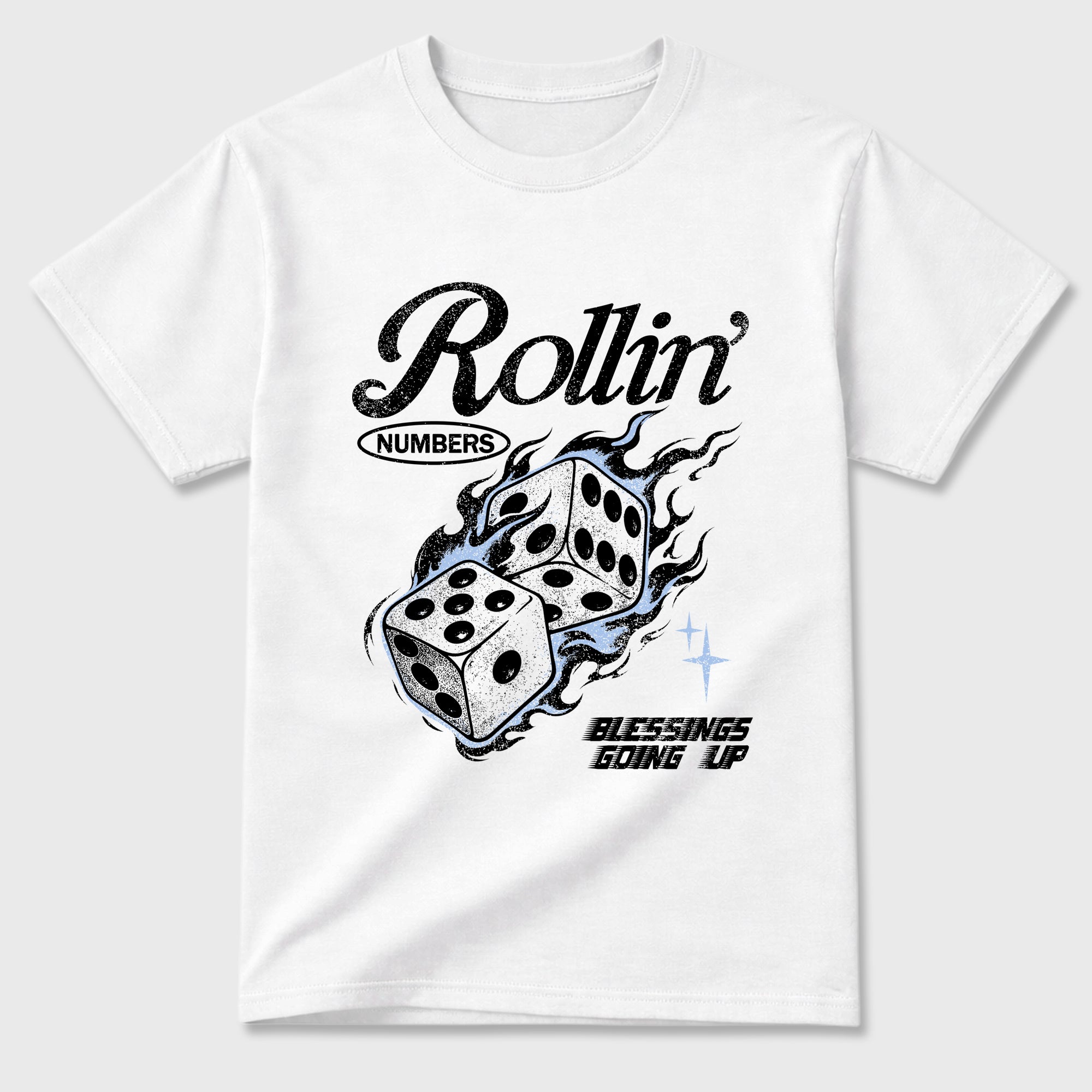 Rollin Numbers Graphic T-Shirt featuring original streetwear artwork designed to match the Air Jordan 6 Black and White. White 2 Graphic T-Shirt.