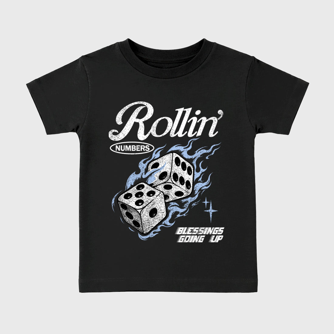 Rollin Numbers Baby & Kids Graphic T-Shirt featuring original artwork designed to match the Air Jordan 6 Black and White. Black 2 Kids Graphic Tee.