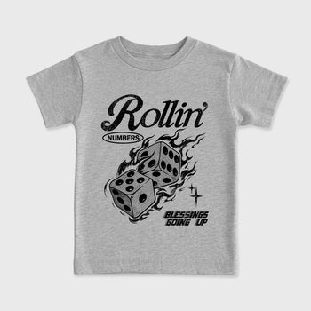 Sneaker match tees – Sneaker Tees To Match Air Jordan 6 Cap and Gown Shoes – Rollin Numbers Kids T-Shirt Heather Grey 2
